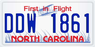NC license plate DDW1861