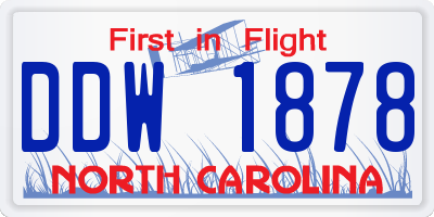 NC license plate DDW1878