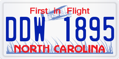 NC license plate DDW1895