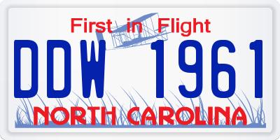 NC license plate DDW1961