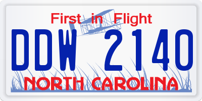 NC license plate DDW2140