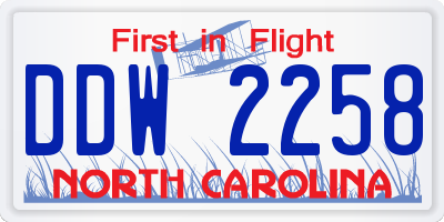 NC license plate DDW2258