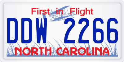NC license plate DDW2266