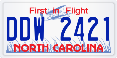 NC license plate DDW2421
