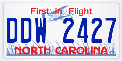 NC license plate DDW2427