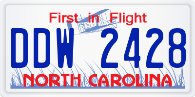NC license plate DDW2428