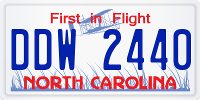 NC license plate DDW2440