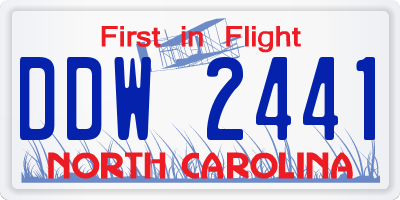 NC license plate DDW2441