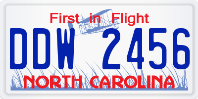 NC license plate DDW2456