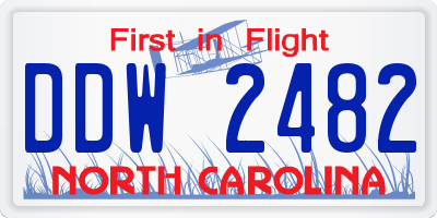 NC license plate DDW2482