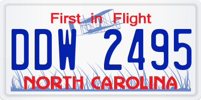 NC license plate DDW2495