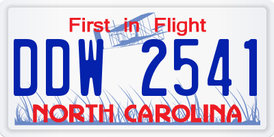 NC license plate DDW2541