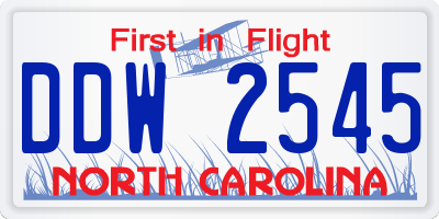 NC license plate DDW2545