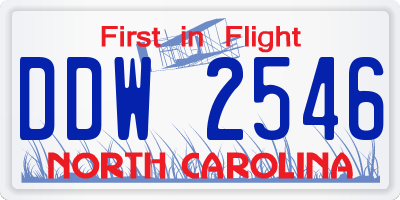 NC license plate DDW2546