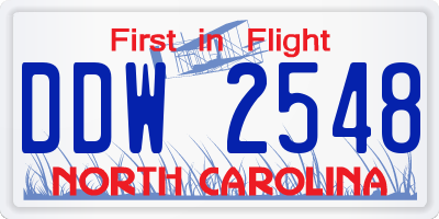 NC license plate DDW2548