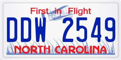 NC license plate DDW2549