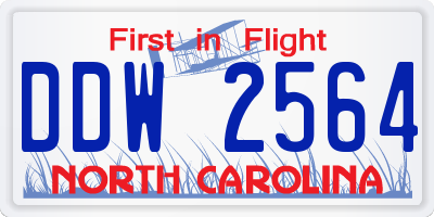 NC license plate DDW2564