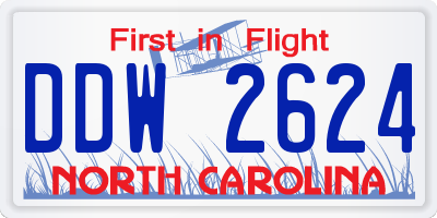 NC license plate DDW2624