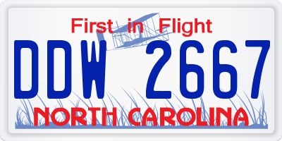 NC license plate DDW2667
