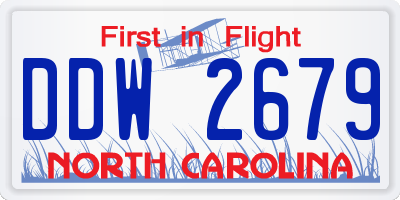 NC license plate DDW2679