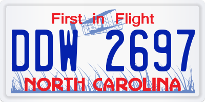 NC license plate DDW2697