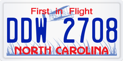 NC license plate DDW2708