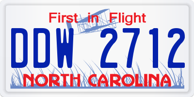 NC license plate DDW2712