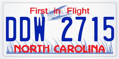 NC license plate DDW2715