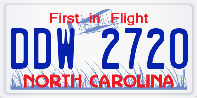 NC license plate DDW2720