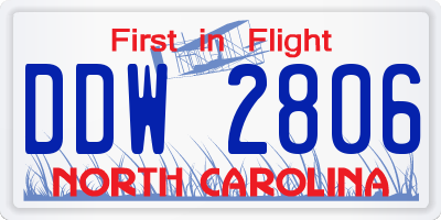 NC license plate DDW2806