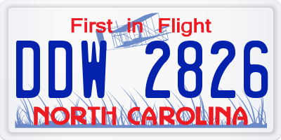NC license plate DDW2826