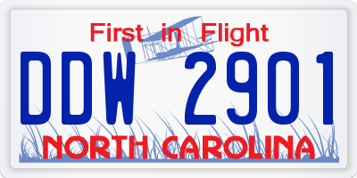 NC license plate DDW2901