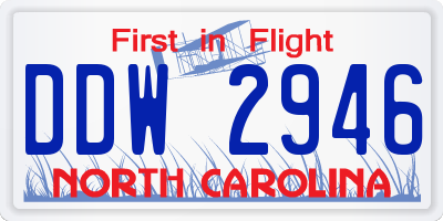 NC license plate DDW2946