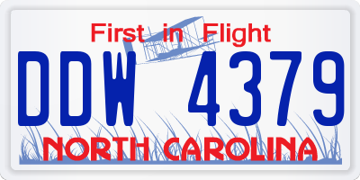 NC license plate DDW4379