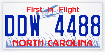 NC license plate DDW4488