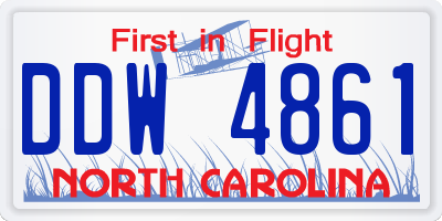 NC license plate DDW4861