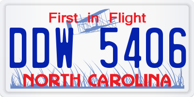 NC license plate DDW5406