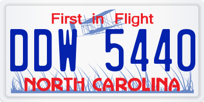 NC license plate DDW5440