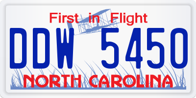 NC license plate DDW5450