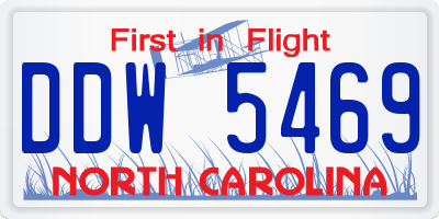 NC license plate DDW5469