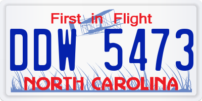 NC license plate DDW5473
