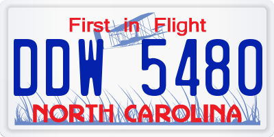 NC license plate DDW5480