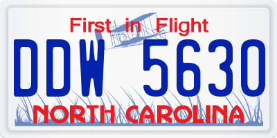 NC license plate DDW5630
