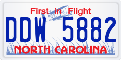 NC license plate DDW5882