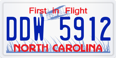 NC license plate DDW5912
