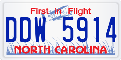 NC license plate DDW5914
