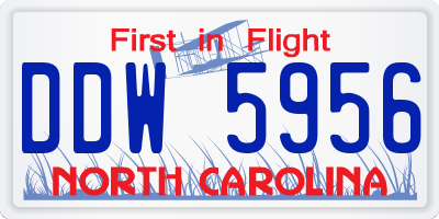 NC license plate DDW5956