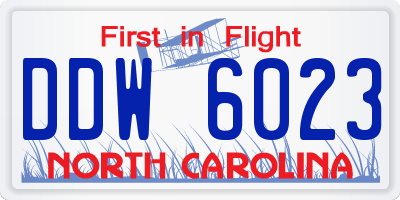 NC license plate DDW6023