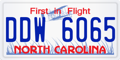 NC license plate DDW6065