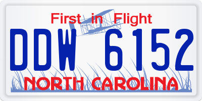 NC license plate DDW6152